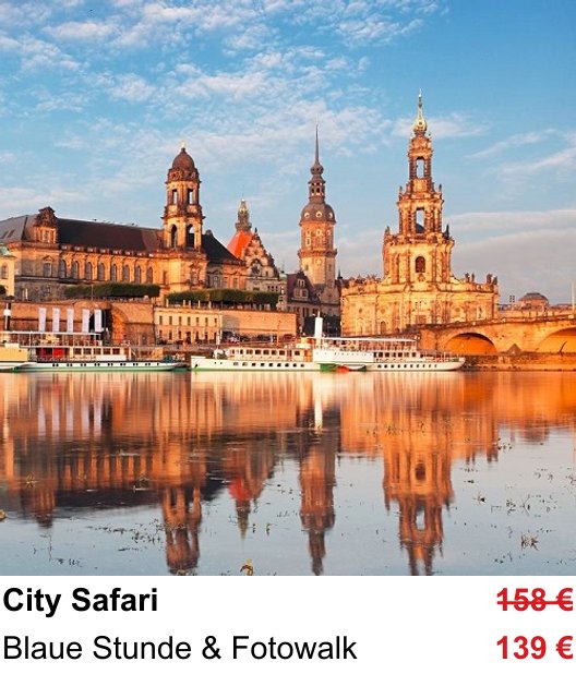Dresden: Fotoworkshop für City Safari – Blaue Stunde & Fotowalk